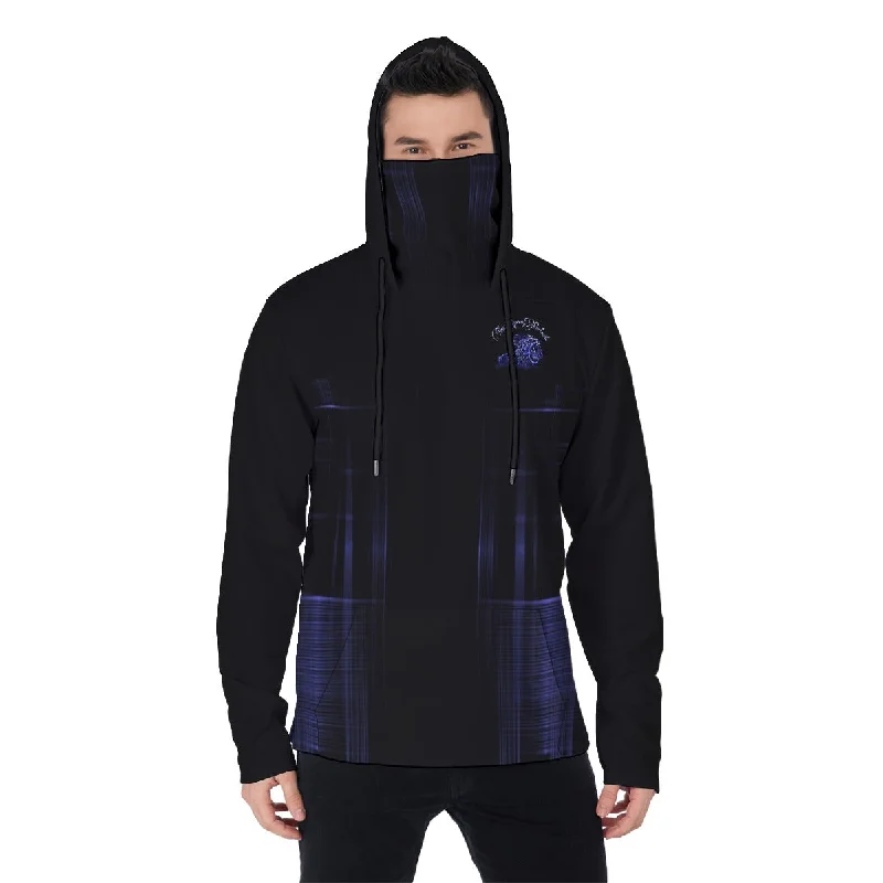 Editorial Design TRP Matrix 02 Men's Designer Pullover Hoodie with Face Mask