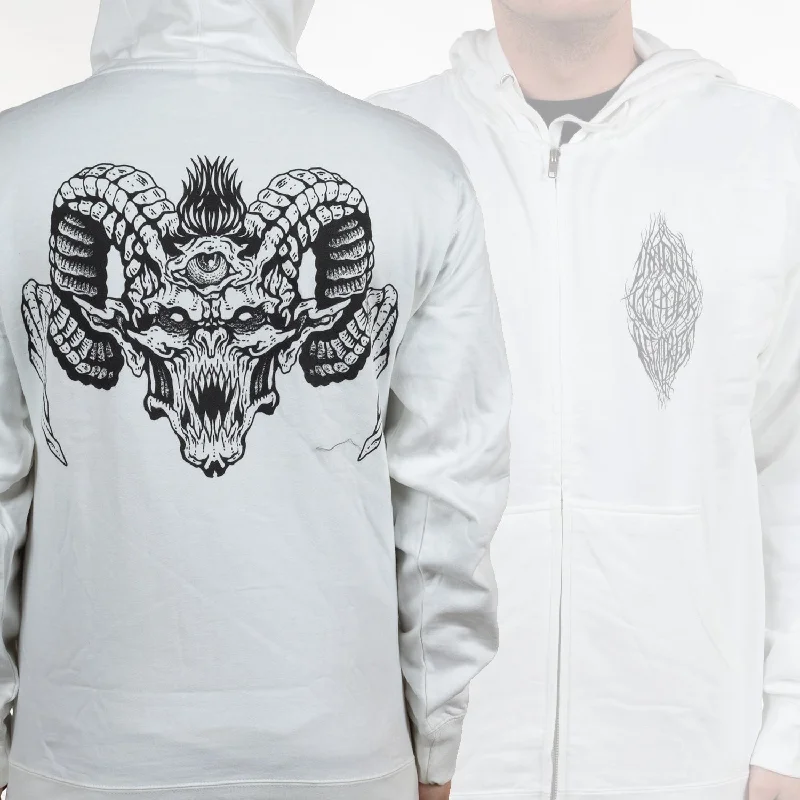 Relaxed Jackets Unique Leader Records "Alrekr Demon/Jamie Christ Colab (White)" Zip Hoodie