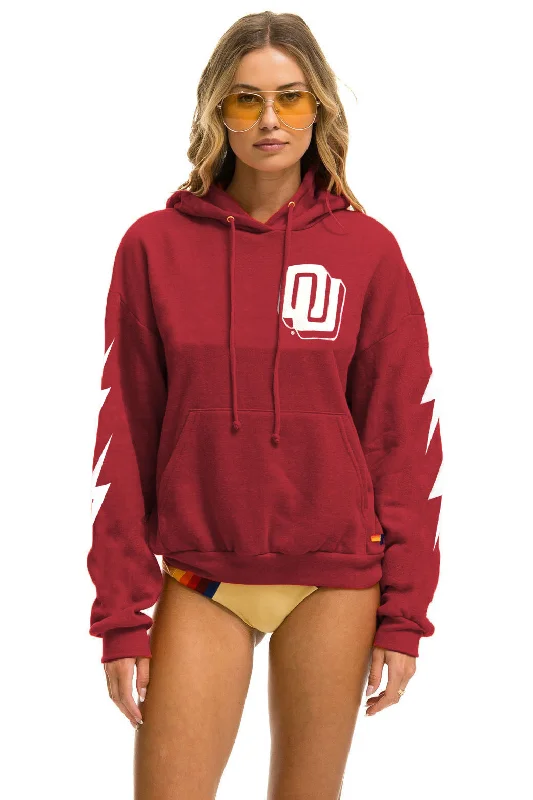 Sports Style UNIVERSITY OF OKLAHOMA BOLT 4 PULLOVER HOODIE RELAXED - CRIMSON