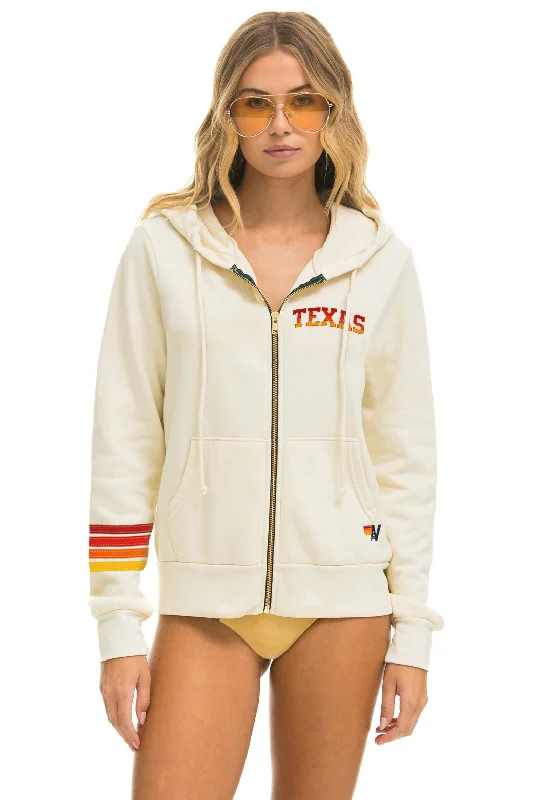 New Autumn And Winter Styles UNIVERSITY OF TEXAS HOOKEM ZIP HOODIE - VINTAGE WHITE