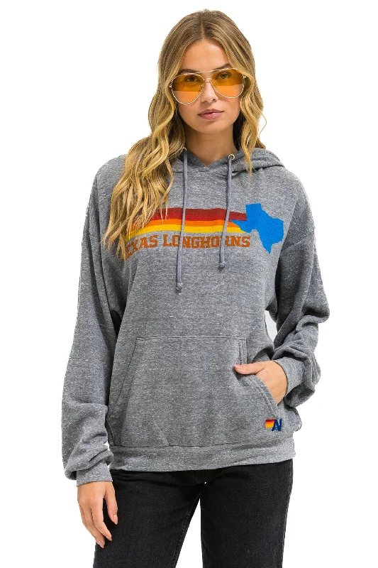 Feminine Charm UNIVERSITY OF TEXAS STATE LOGO PULLOVER HOODIE RELAXED - HEATHER