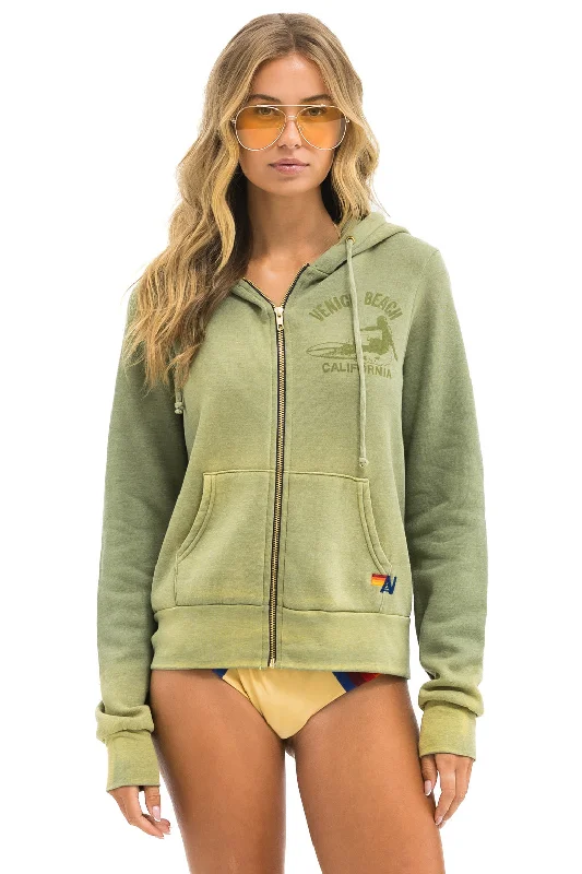 Practical Style VENICE SURFER ZIP HOODIE - FADED ARMY