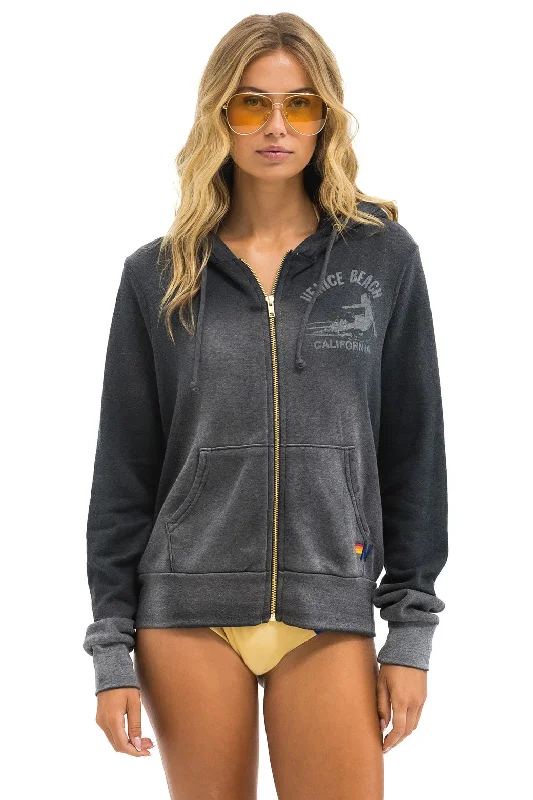 High Street Fashion VENICE SURFER ZIP HOODIE - FADED SMOKE
