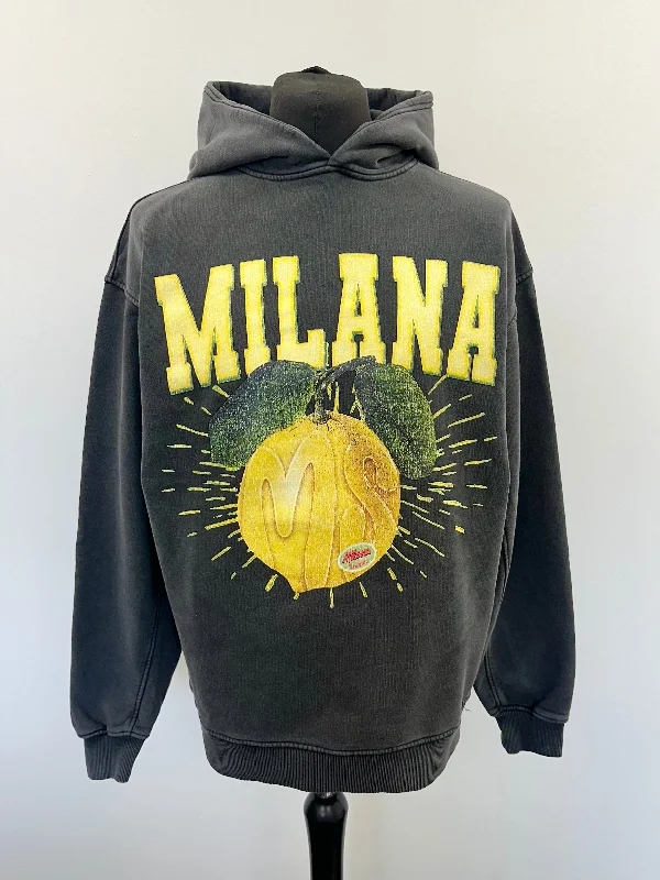 Elegant Fit Washed Black Lemon Hoodie.