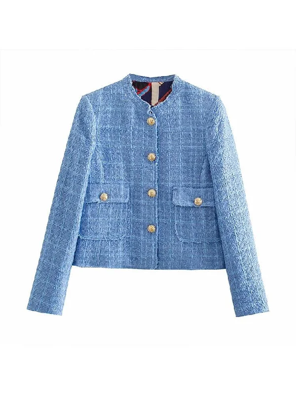 Classic Series Cropped Tweed Jacket Blazer for Women