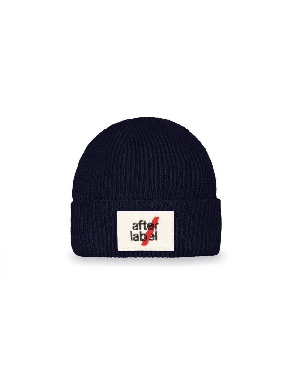 Elegant Series Cappello a Coste con Logo Blu