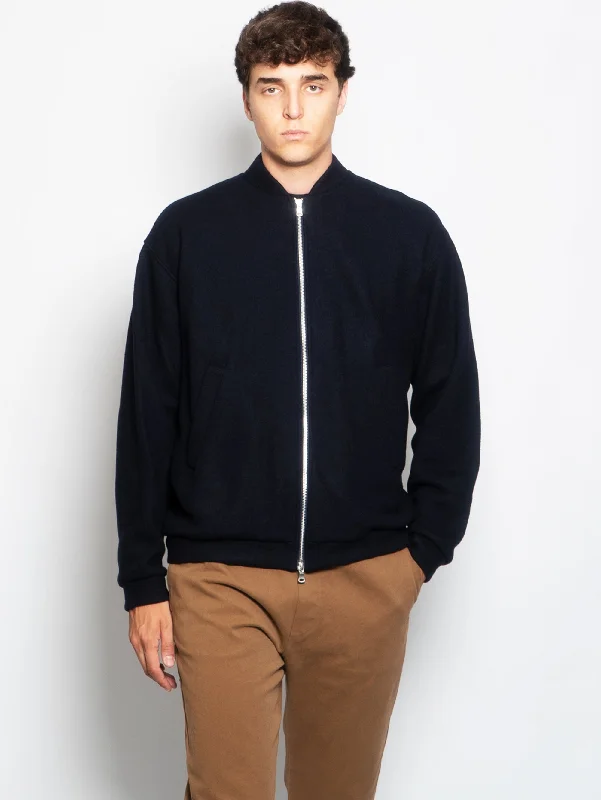Easy Chic Bomber in Maglia Tofolo Blu