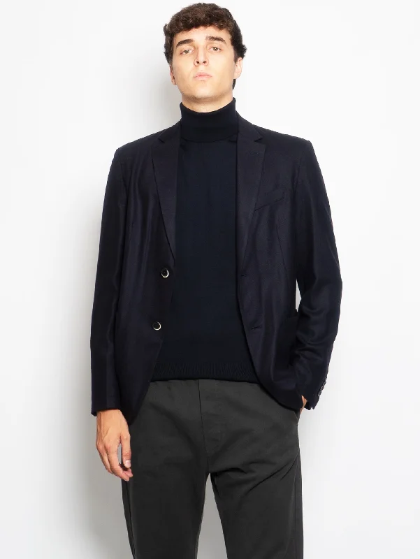 Easygoing Fashion Giacca Borgo in Jersey di Lana Blu