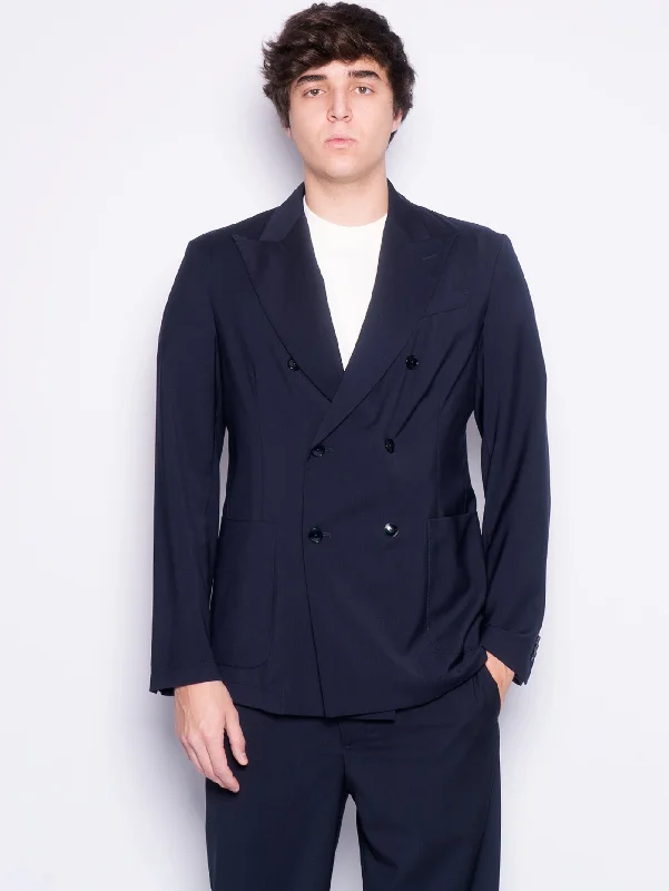 Casual Ease Giacca Doppio Petto Sfoderata Siroco Blu Navy