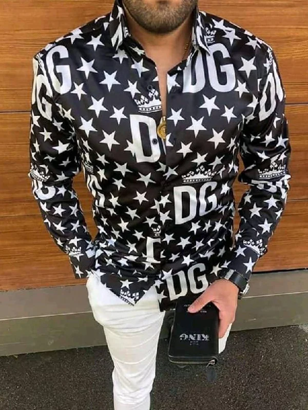 Casual Style Black White Casual Shirts For Men