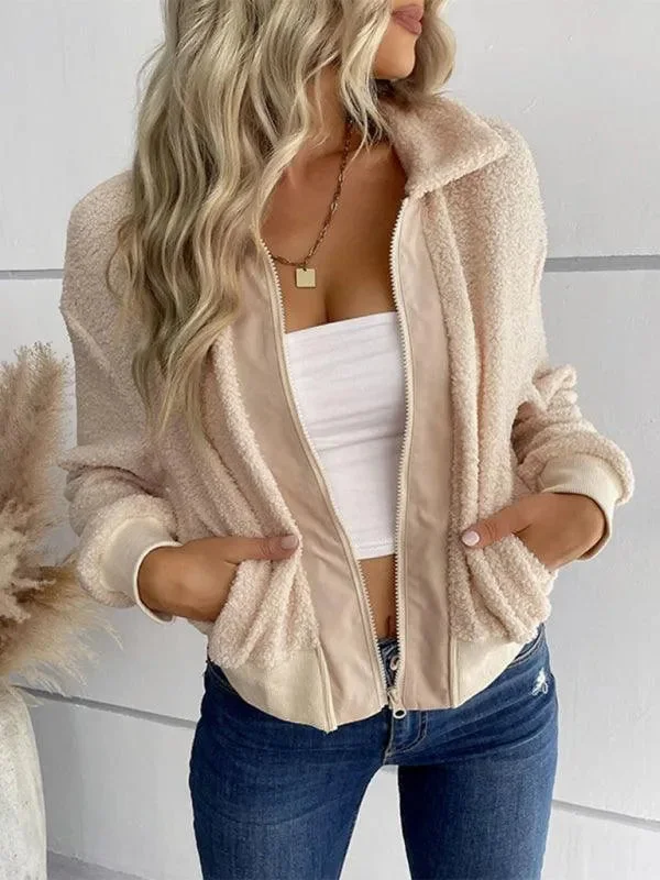 Casual Chic Looks Casual Slim Fit Zip Women's Winter Jacket