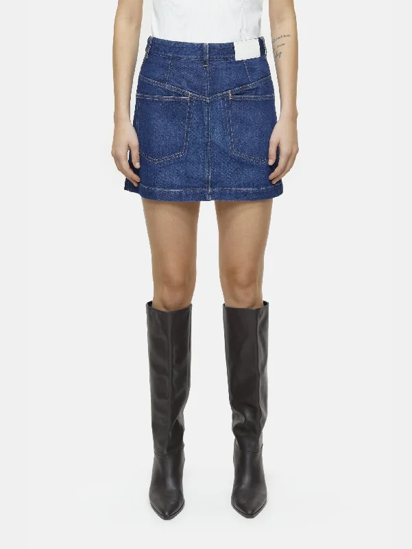 Comfortable Lounge Wear Gonna Corta in Denim Blu