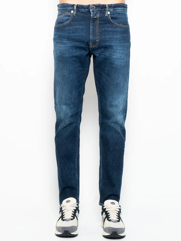 Smart Casuals Jeans in Cotone Organico Stretch Blu Scuro