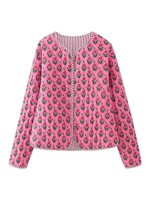 Sports Cool Cotton Floral Quilted Jacket