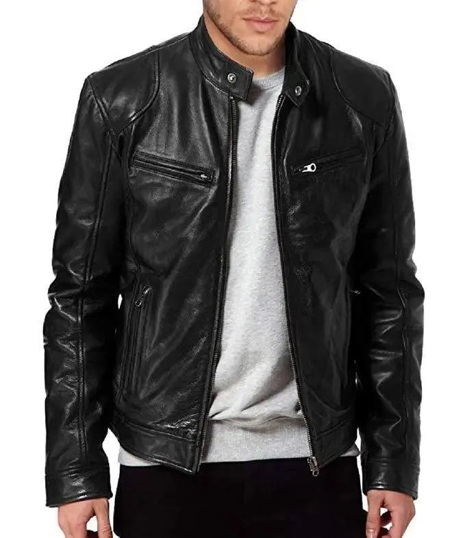Casual Fit Elegant Slim Fit Men Leather Jacket