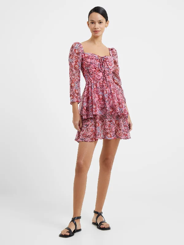 Editorial Design Fotini Recycled Hallie Halterneck Tiered Mini Dress