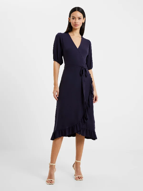 Easygoing Style Frill Wrap Dress