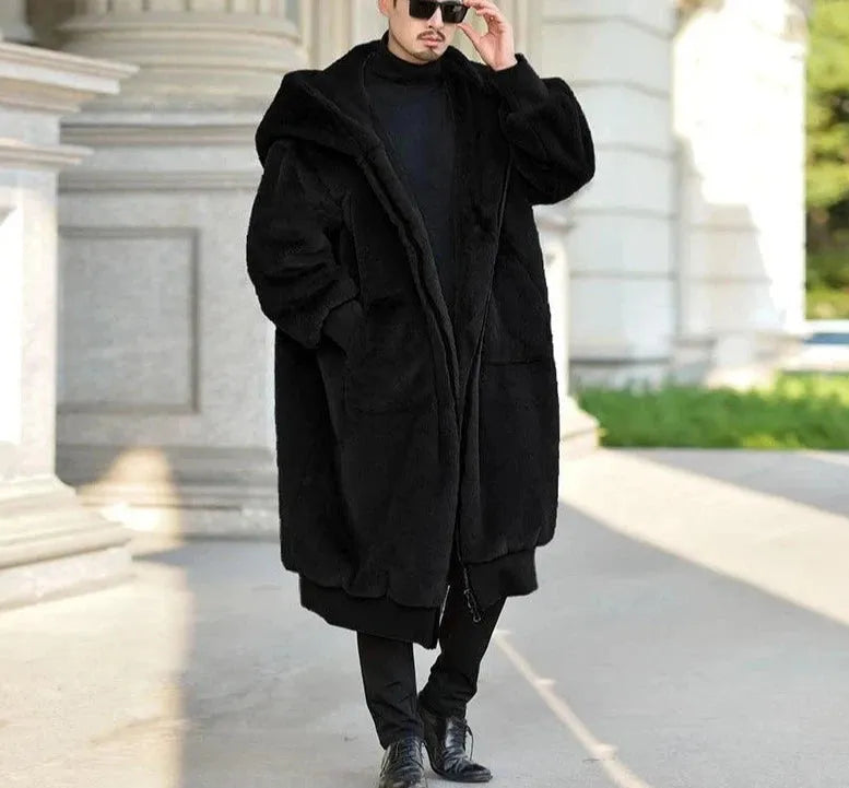Trendy Looks Loose Fit Faux Fur Men Winter Coat