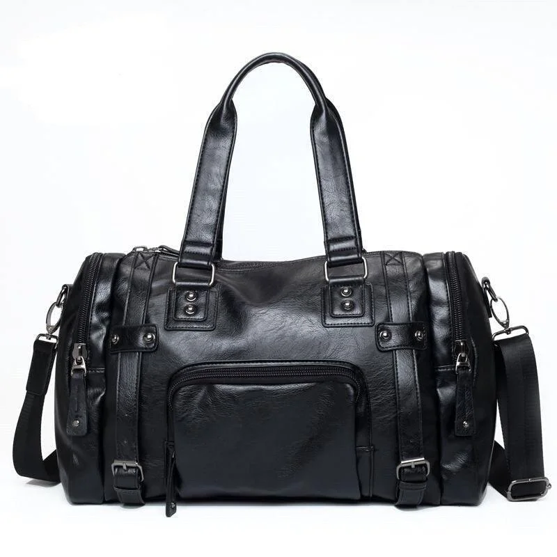French Style Luxury Leather Duffle Bags For Men