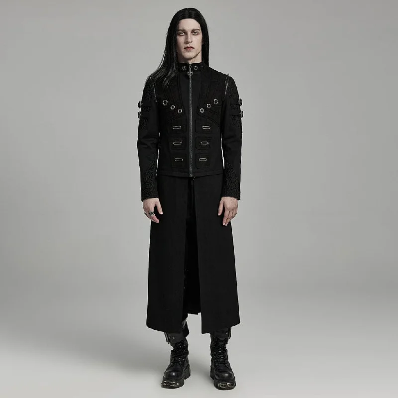 Comfortable And Versatile Men's Punk Detached Multi-Purpose Studded Coat