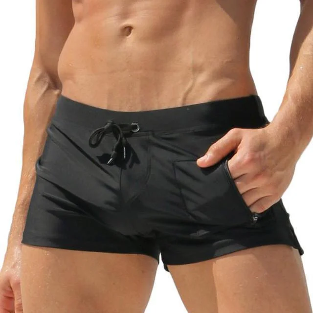 Embroidered Letters Men Swim Trunk Shorts