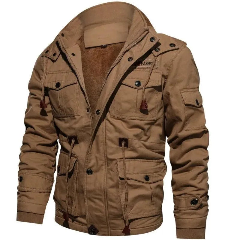 Stylish Ease Multi-Pockets Casual Fleece Jacket Men