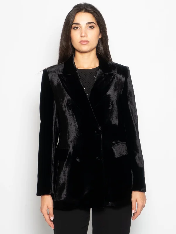 High-end Wear Giacca Doppio Petto in Velluto Nero
