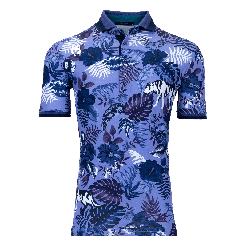 Easy Comfort Style Players Club Floral Wolf Jungle Polo