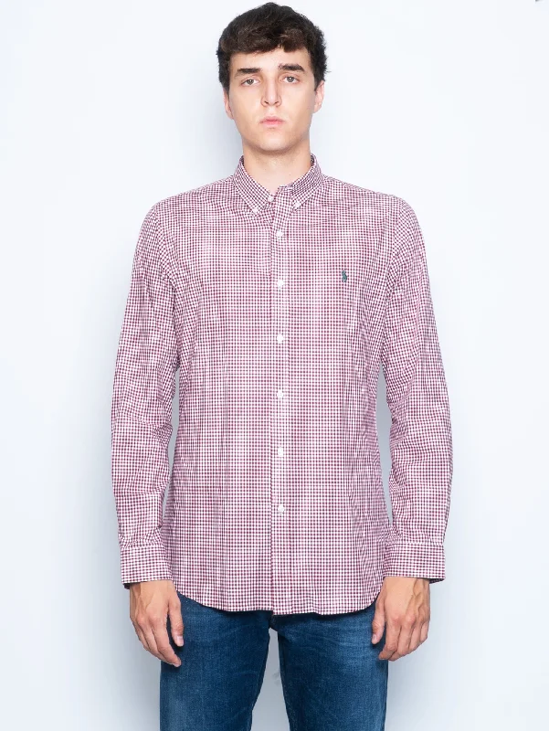 Cozy Fit Camicia a Quadretti Bianco/Bordò