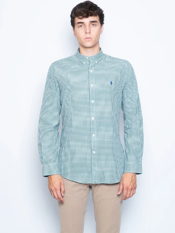 Casual Wear Camicia a Quadretti Bianco/Verde