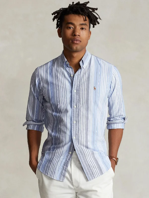 Comfortable Fashion Looks Camicia a Righe Oxford Blu/Grigio