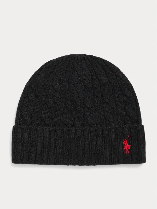 Daily Comfort Cappello con Trecce e Ricamo Pony Nero