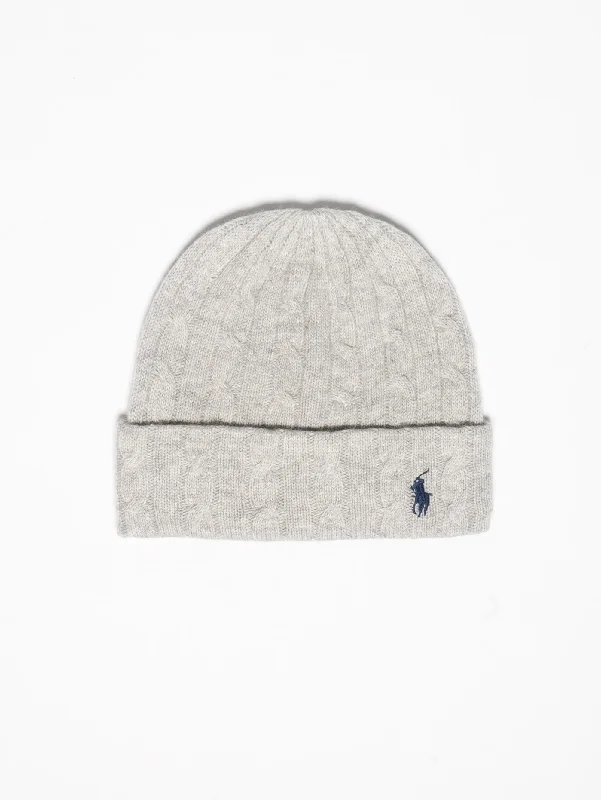 Cozy Shirts Cappello con Trecce Lana e Cashmere Grigio