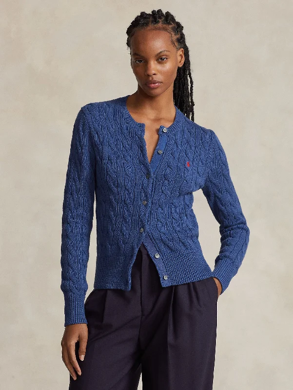 Trendy Dresses Cardigan a Trecce Blu Medio