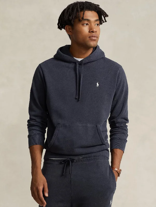 Simple Chic Felpa con Cappuccio in Spugna Loopback Nero