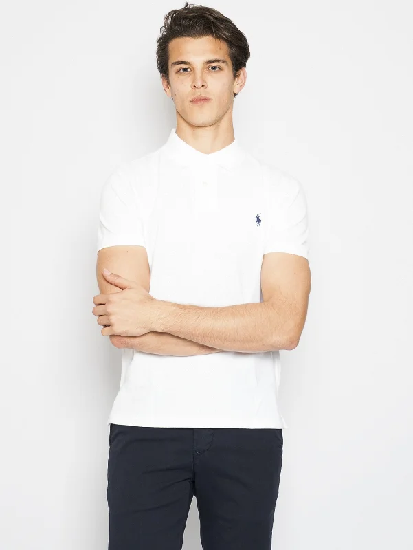 Soft Tops Polo in Piquet Slim Fit Bianco
