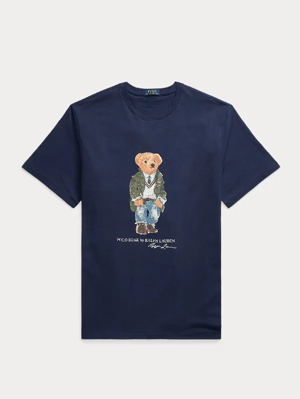 Casual Fit Wear T-shirt con Stampa Polo Bear Blu Navy