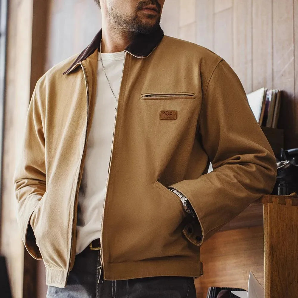 Relaxed Tops Street Style Harrington Jacket Men