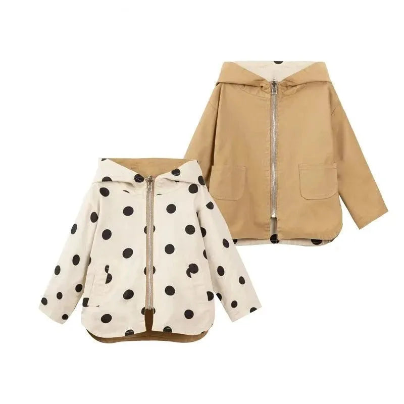 Warm Wear Stylish Polka Dot Kid's Jacket