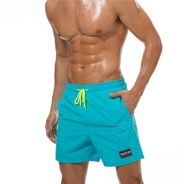 Minimalism Drawstring Beach Shorts For Men