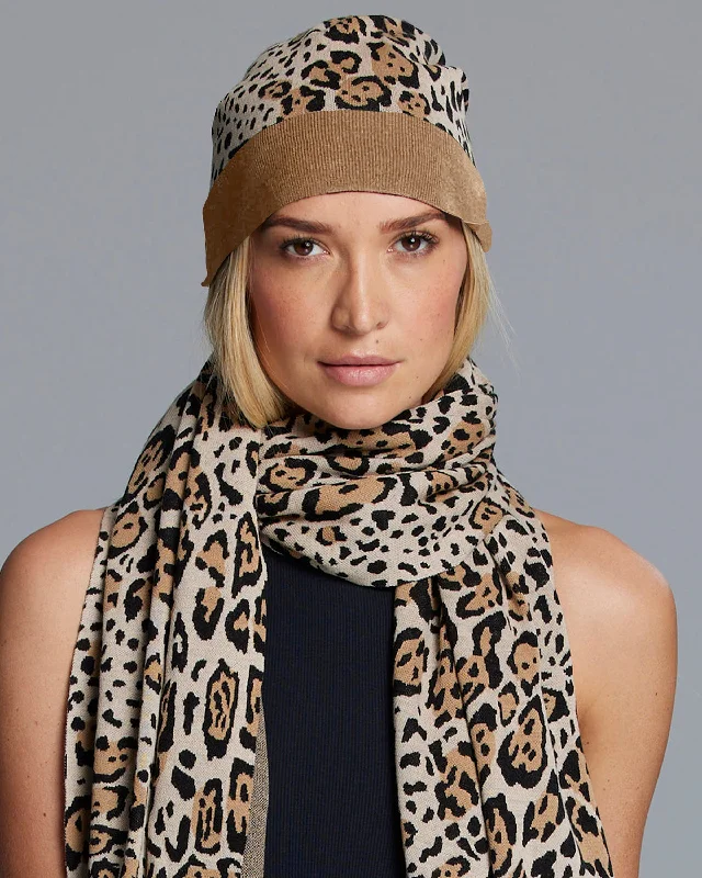 Simple Design Tache Leopard Beanie