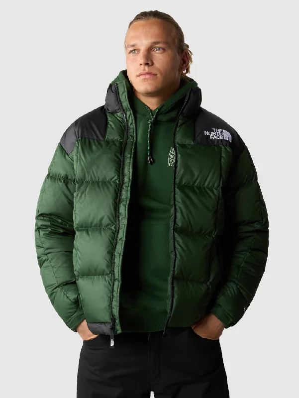 Single-shoulder Neck Design Giaccone Corto Trapuntato in Piuma Lhotse Verde/Nero
