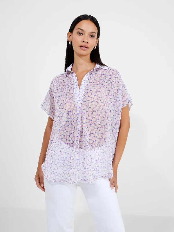 Casual Choice Vee Collar Print Popover Shirt