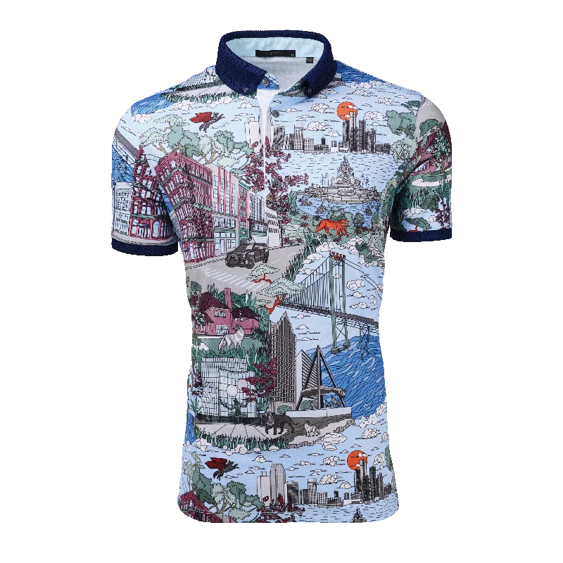 Denim Design Where The Wolves Are Polo
