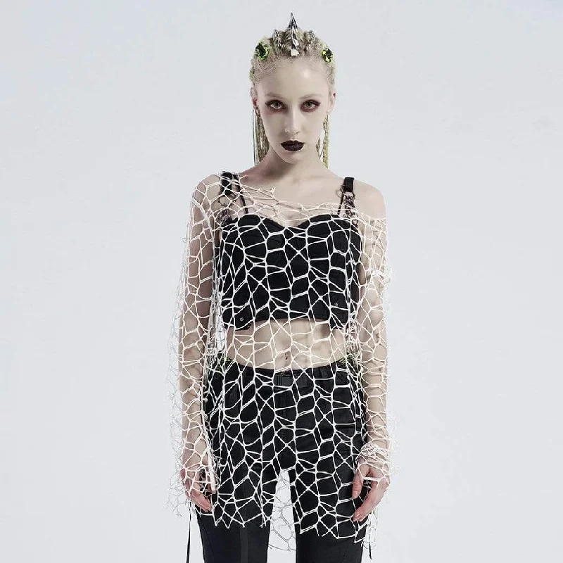 Classic Retro Women's Gothic Pure Color Net Shrug Sweaters