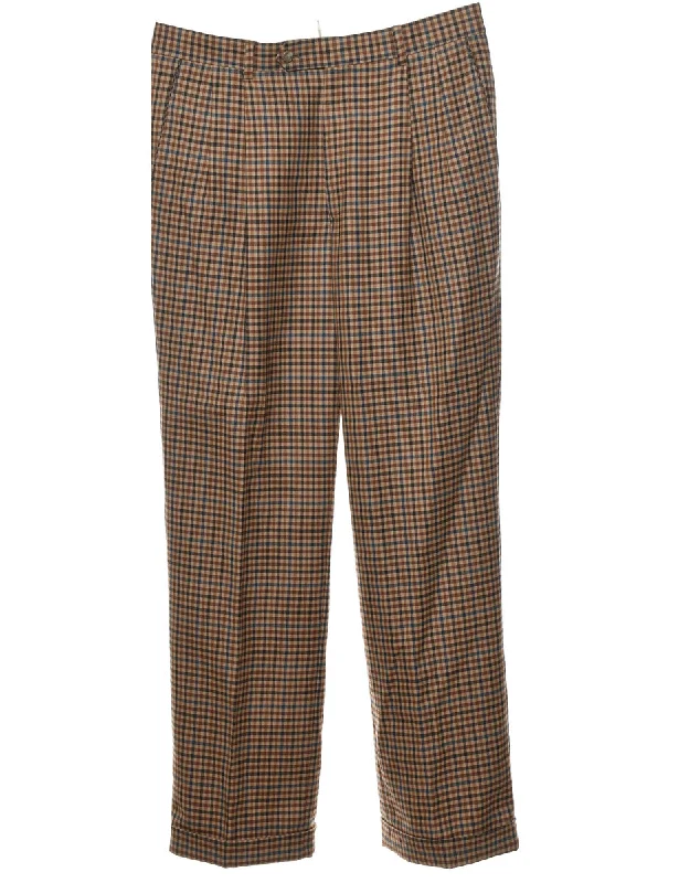 Exquisite Details Checked Pattern Trousers - W34 L32