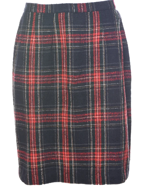 Energy Plan Checked Pencil Skirt - M