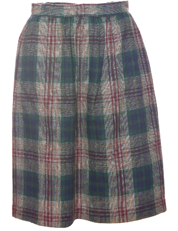 Soft Fashion Checked Pencil Skirt - M