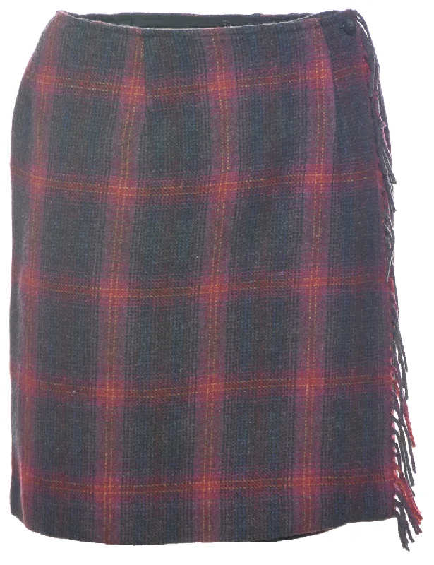 Cozy Fit Checked Pencil Skirt - S