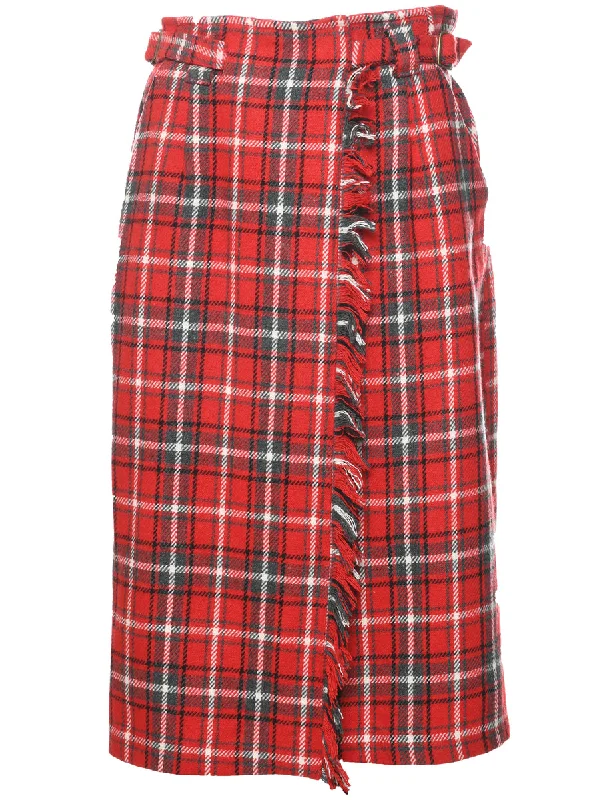 Casual Elegance Checked Pencil Skirt - S
